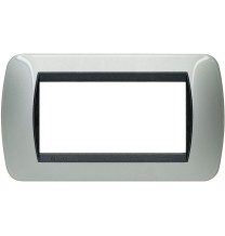 Placca Bticino Living International 4 Posti Alluminio in metallo L4804L