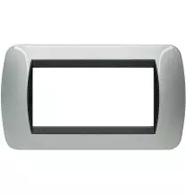 Placca Bticino Living International 4 Posti Alluminio in metallo L4804L