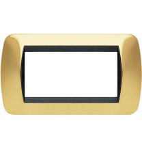 Placca Bticino Living International 4 Posti Oro Vero in metallo L4804OR