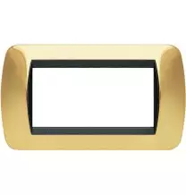 Placca Bticino Living International 4 Posti Oro Vero in metallo L4804OR