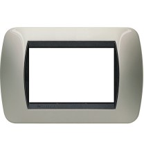 Placca Bticino Living International 3 Posti Titanio Chiaro L4803TC