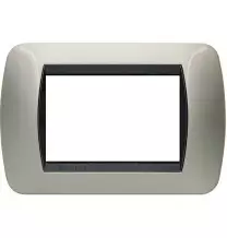 Placca Bticino Living International 3 Posti Titanio Chiaro L4803TC
