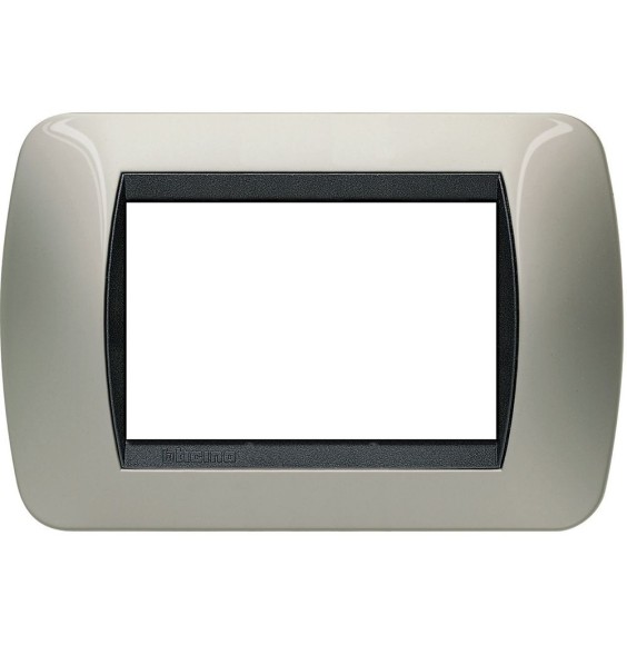 Placca Bticino Living International 3 Posti Titanio Chiaro L4803TC