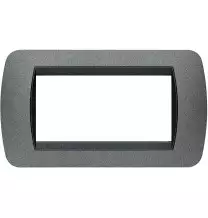 Placca Bticino Living International 4 Posti Grafite in metallo L4804GF