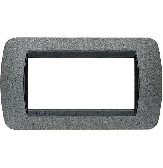 Placca Bticino Living International 4 Posti Grafite in metallo L4804GF