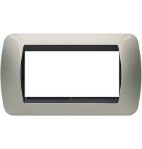Placca Bticino Living International 4 Posti Titanio chiaro in metallo L4804TC