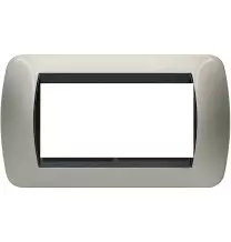 Placca Bticino Living International 4 Posti Titanio chiaro in metallo L4804TC
