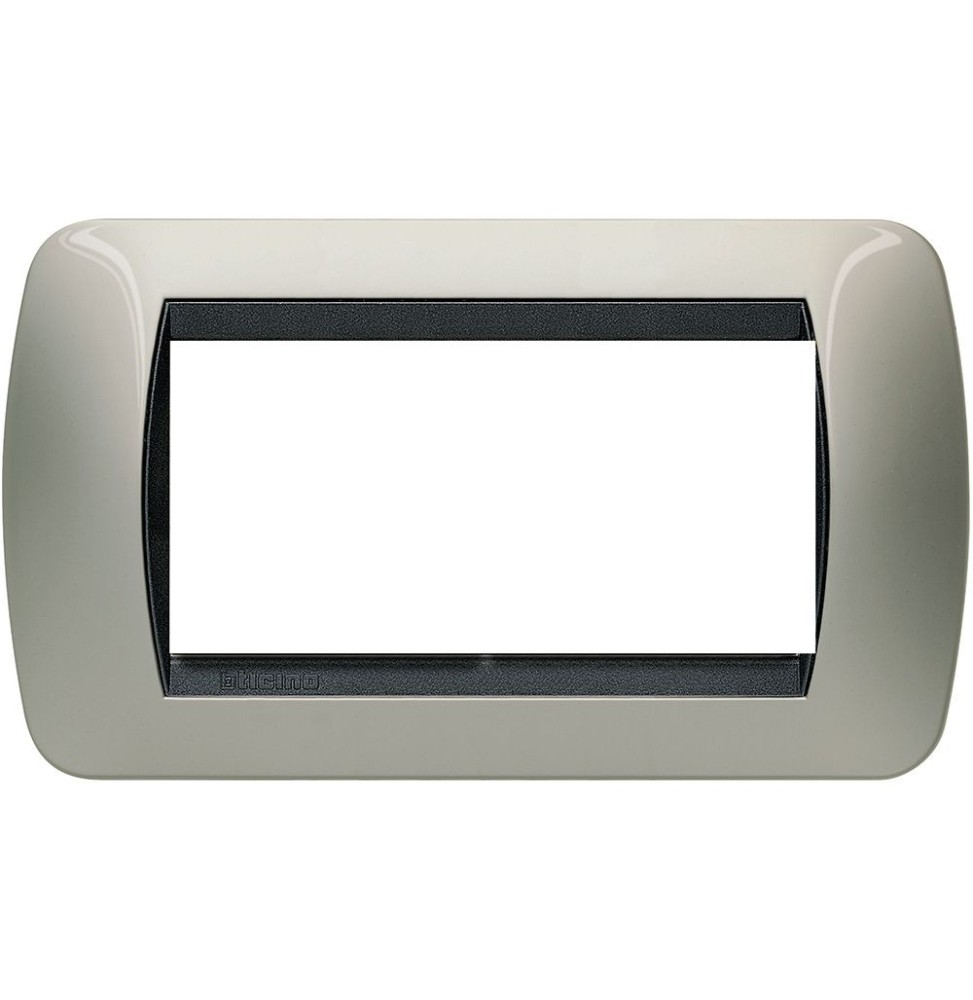 Placca Bticino Living International 4 Posti Titanio chiaro in metallo L4804TC