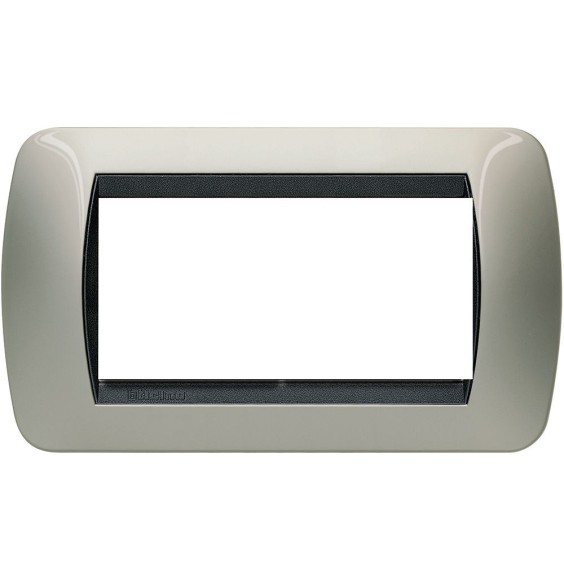 Placca Bticino Living International 4 Posti Titanio chiaro in metallo L4804TC