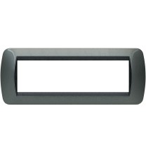 Placca Bticino Living International 7 Posti Acciaio Scuro in metallo L4807AC