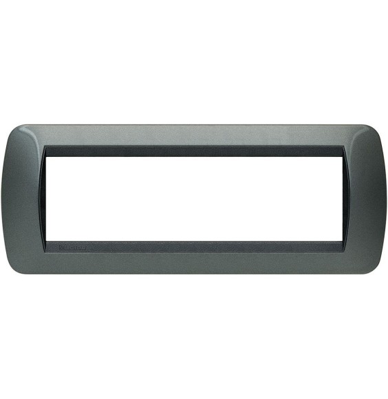 Placca Bticino Living International 7 Posti Acciaio Scuro in metallo L4807AC