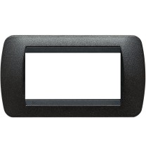 Placca Bticino Living International 4 Posti Grafite nero in metallo L4804GFN