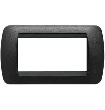 Placca Bticino Living International 4 Posti Grafite nero in metallo L4804GFN