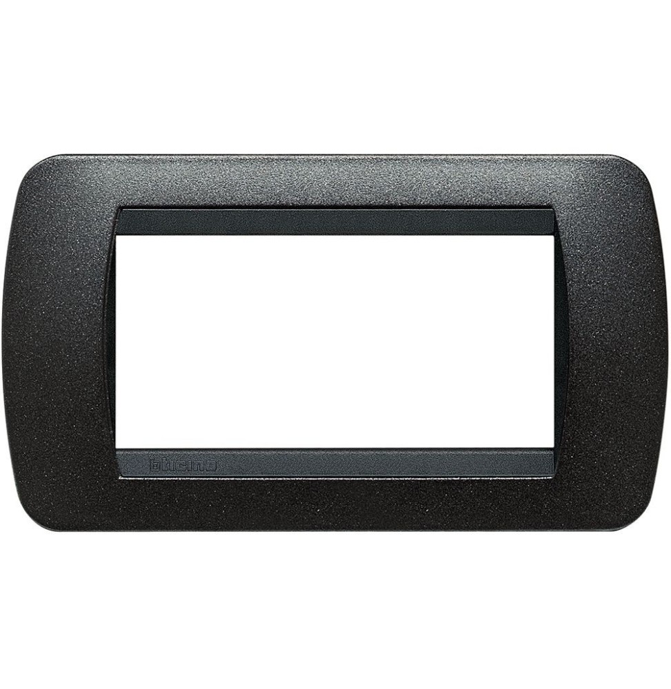 Placca Bticino Living International 4 Posti Grafite nero in metallo L4804GFN