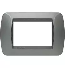 Placca Bticino Living International 3 Posti Acciaio Scuro in metallo L4803AC