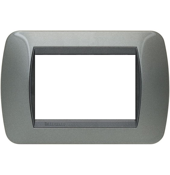 Placca Bticino Living International 3 Posti Acciaio Scuro in metallo L4803AC