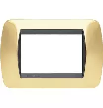 Placca Bticino Living International 3 Posti Oro Vero L4803OR