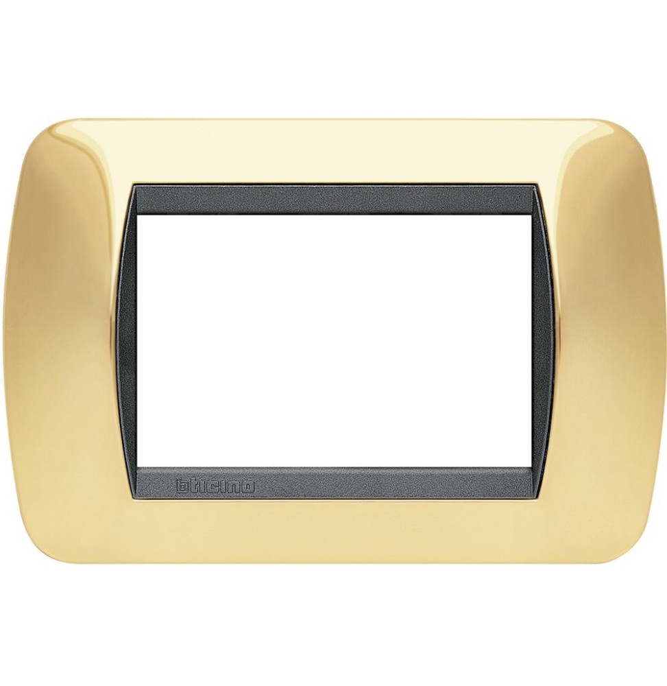Placca Bticino Living International 3 Posti Oro Vero L4803OR