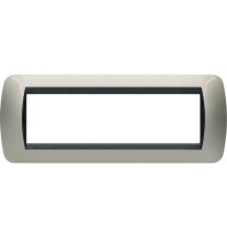 Placca Bticino Living International 7 Posti Titanio Chiaro L4807TC