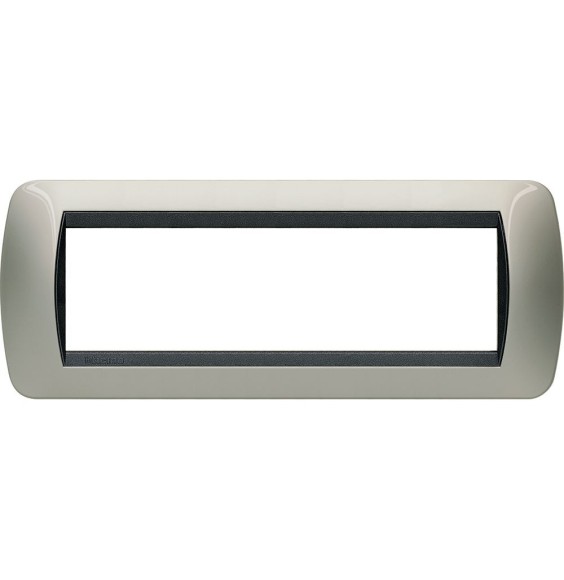 Placca Bticino Living International 7 Posti Titanio Chiaro L4807TC
