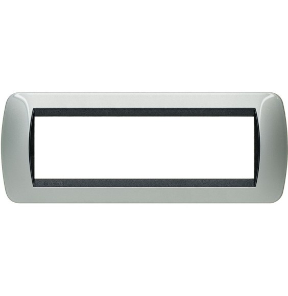 Placca Bticino Living International 7 Posti Alluminio L4807AL