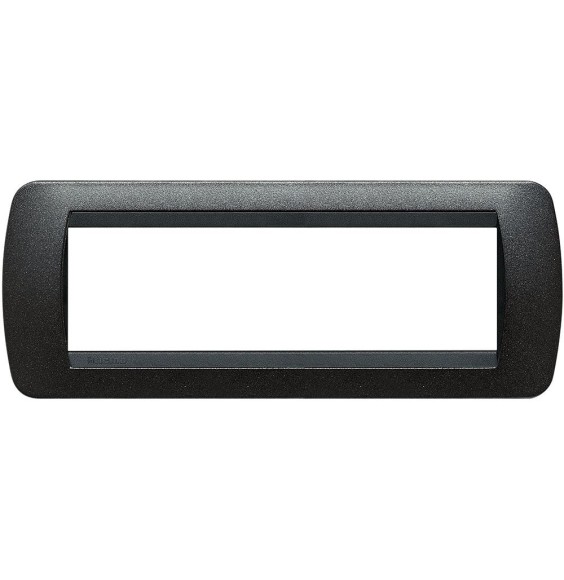 Placca Bticino Living International 7 Posti Grafite Nero L4807GFN