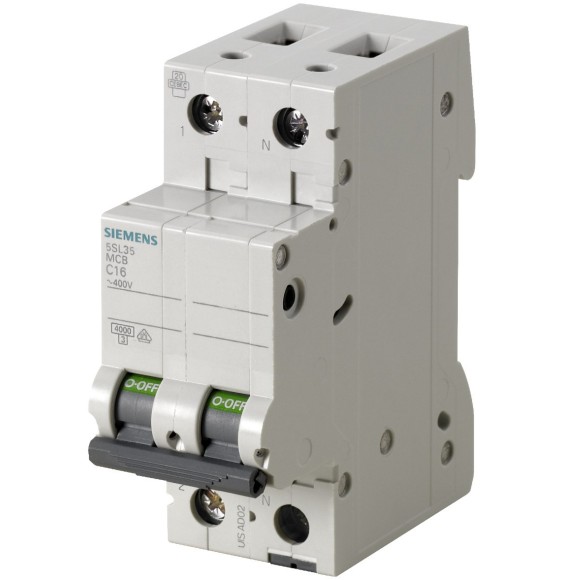 Interruttore Magnetotermico 16A 1P+N Siemens 5SL35167