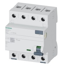 Differenziale Quadriplare Puro 40A 0,03 Tipo F Siemens 5SV33443