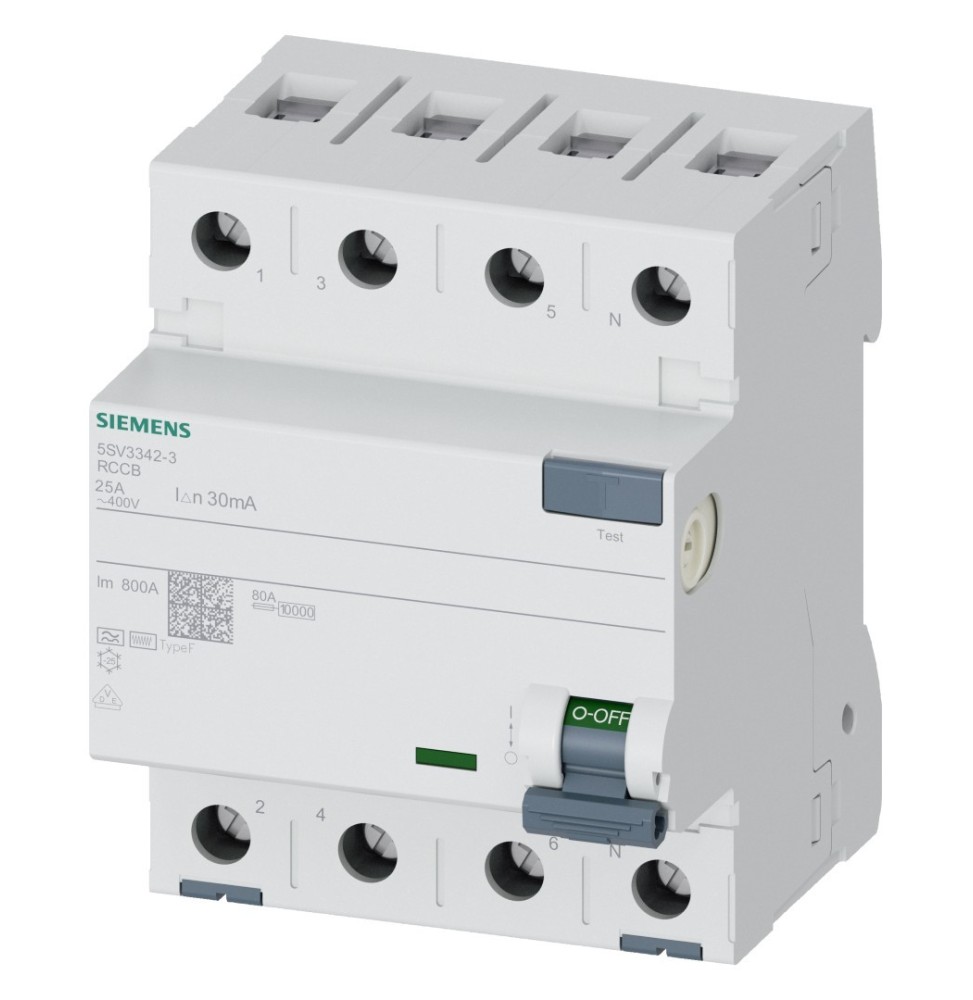 Differenziale Quadriplare Puro 40A 0,03 Tipo F Siemens 5SV33443
