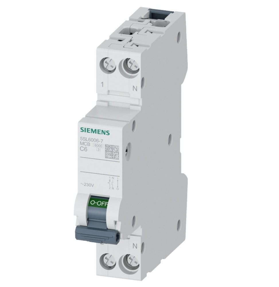 Interruttore Magnetotermico 16A 6kA 1P+N Siemens 5SL60167