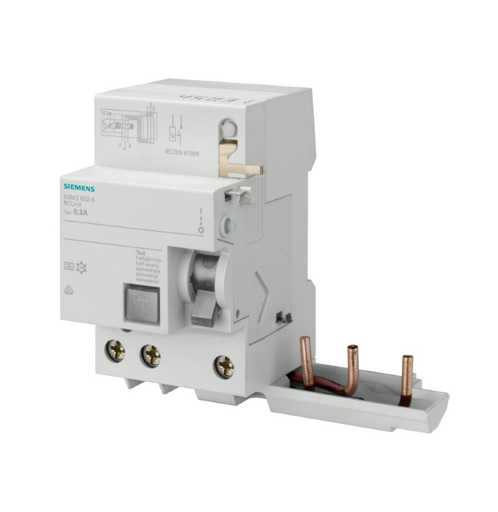Blocco differenziale Tripolare 40A 0,03A Tipo AC per 5SL.. Siemens 5SM23330