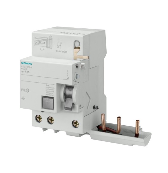 Blocco differenziale Tripolare 40A 0,03A Tipo A per 5SL.. Siemens 5SM23336