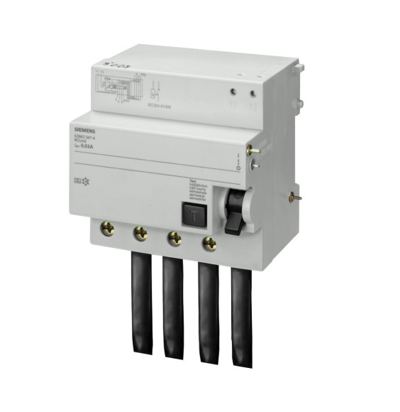 Blocco differenziale Quadripolare 100A 1 A Tipo AS Siemens 5SM26478