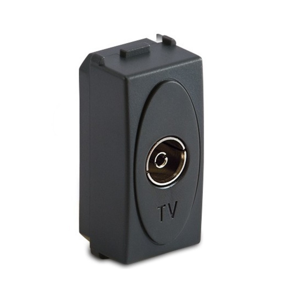 Presa TV 9.5mm passante - terminale attacco maschio grigia Master Modo 31255