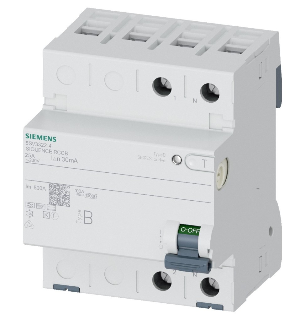 Differenziale Bipolare Puro con breve ritardo 25A Tipo B Siemens 5SV33224