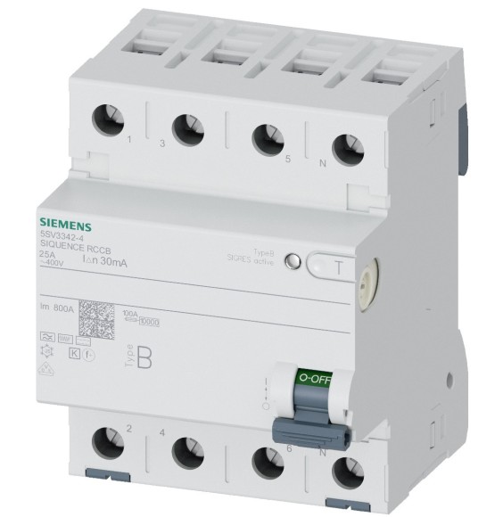 Differenziale Quadripolare Puro con breve ritardo 25A Tipo B Siemens 5SV33424