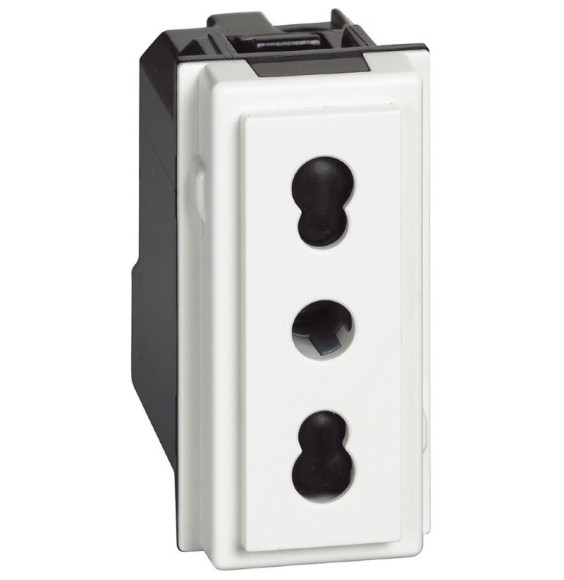 Presa elettrica Living Now Bipasso 16 A colore Bianco Bticino KW4180