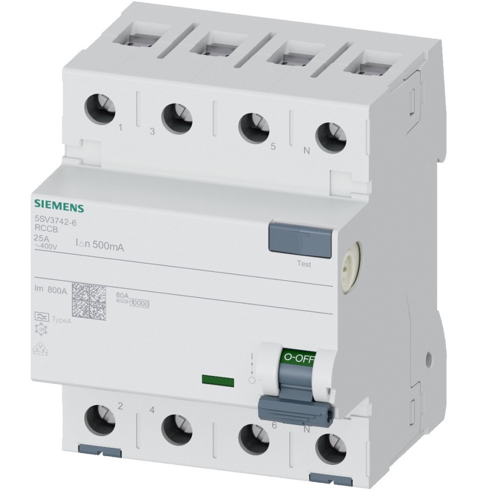 Differenziale Quadripolare Puro 0,5 25A Tipo A Siemens 5SV37426