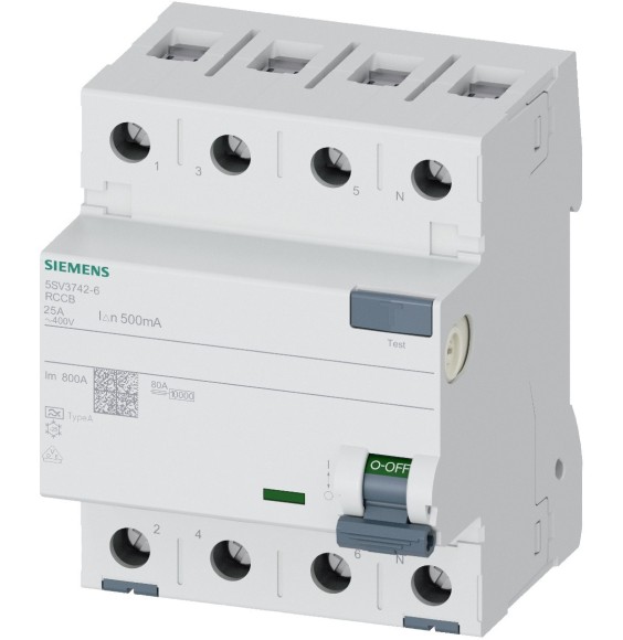 Differenziale Quadripolare Puro 0,5 25A Tipo A Siemens 5SV37426