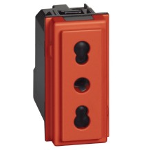 Presa Bipasso 10-16 A 250 Vac 1 modulo rosso BTicino KR4180