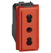 Presa Bipasso 10-16 A 250 Vac 1 modulo rosso BTicino KR4180