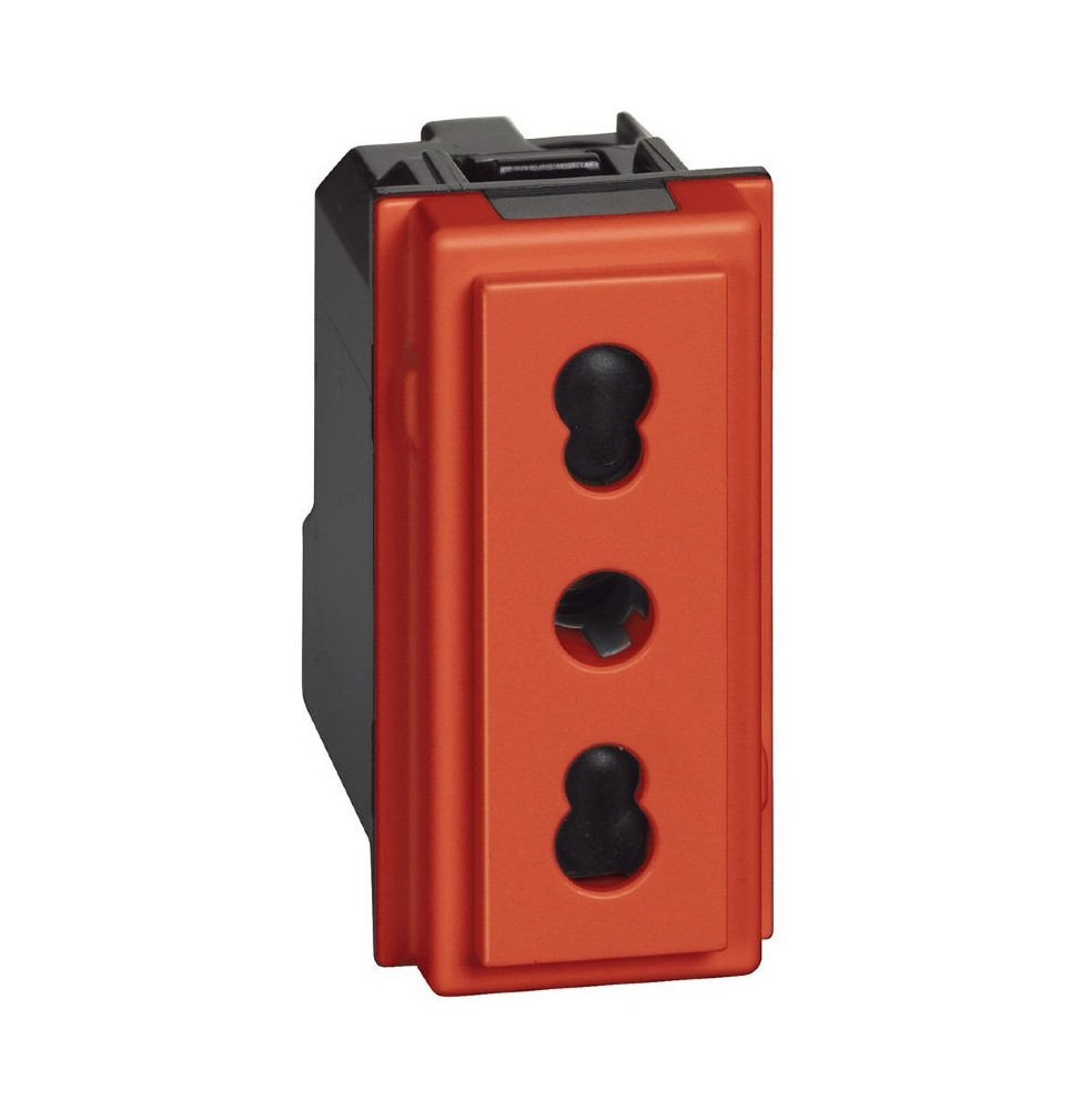 Presa Bipasso 10-16 A 250 Vac 1 modulo rosso BTicino KR4180