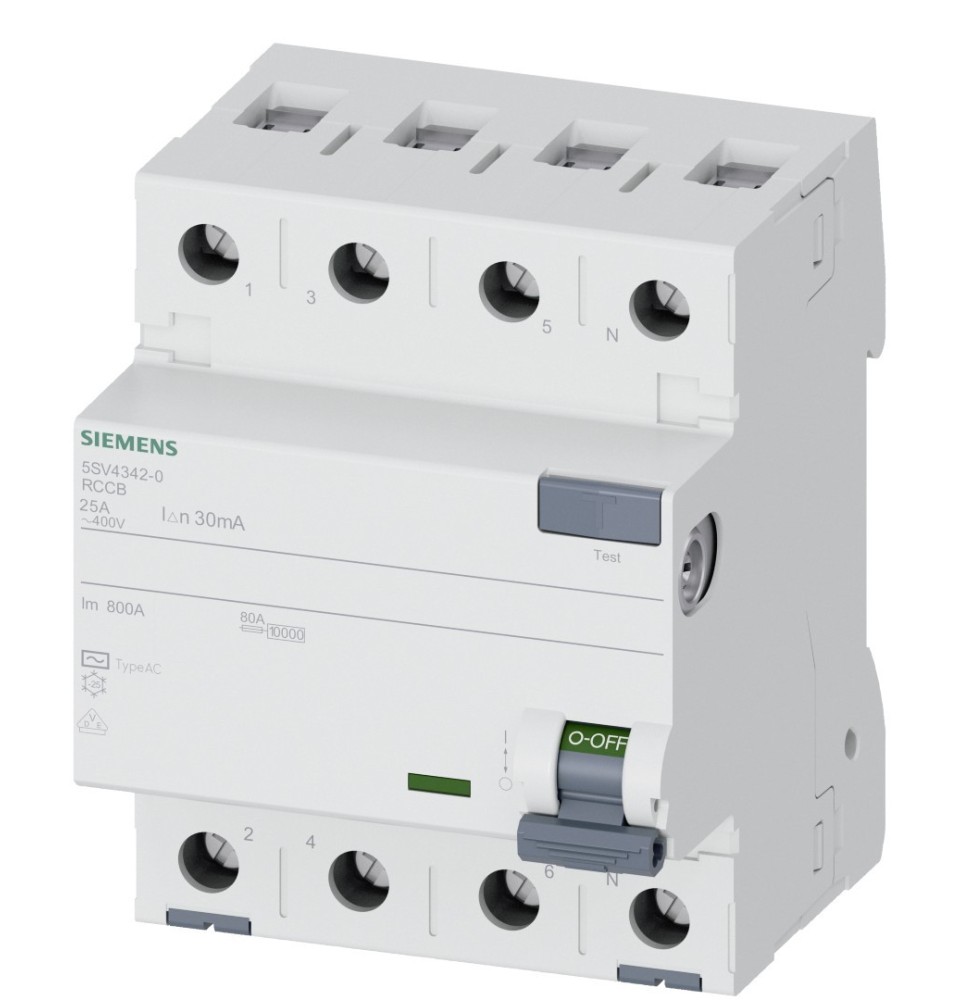 Differenziale Quadripolare Puro 0,03 25A Tipo AC Siemens 5SV43420