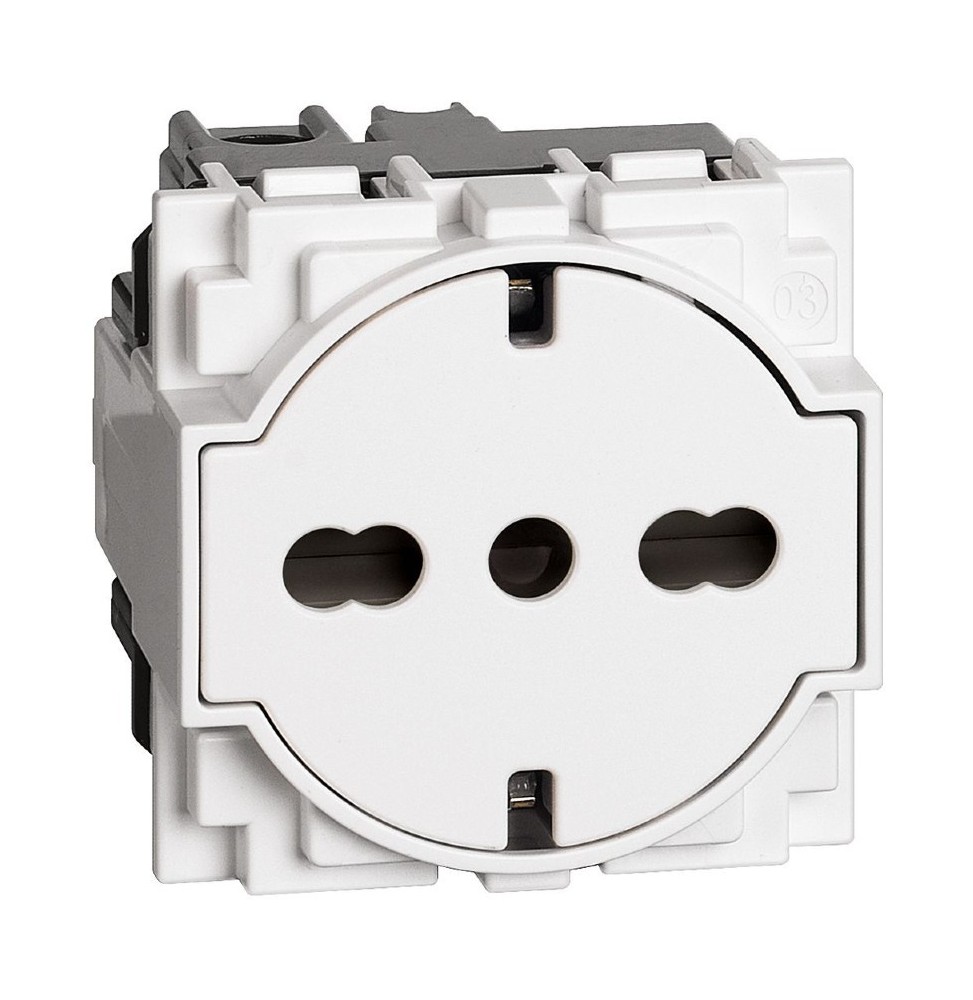 Presa elettrica Living Now Trivalente Flat 16A colore bianco Bticino KW4140A16F