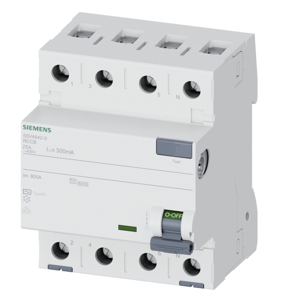 Differenziale Quadripolare Puro 0,3 40A Tipo AC Siemens 5SV46440