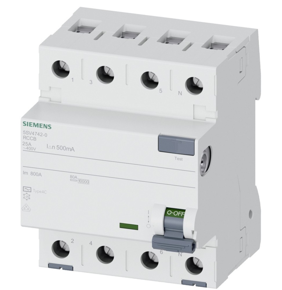 Differenziale Quadripolare Puro 0,5 40A Tipo AC Siemens 5SV47440