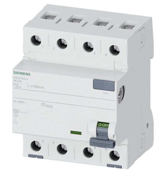 Differenziale Quadripolare Puro 0,5 40A Tipo AC Siemens 5SV47440