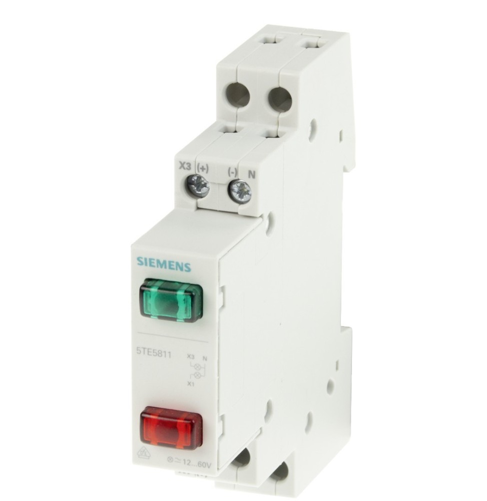 Spia da quadro guida din Rossa e Verde 230V Siemens 5TE5801