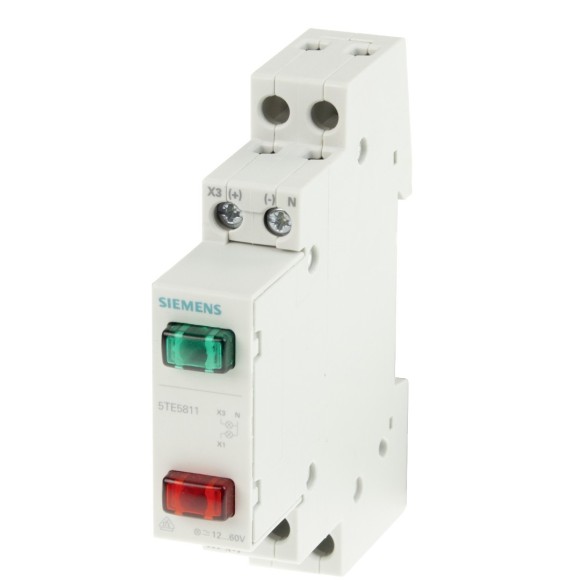 Spia da quadro guida din Rossa e Verde 230V Siemens 5TE5801