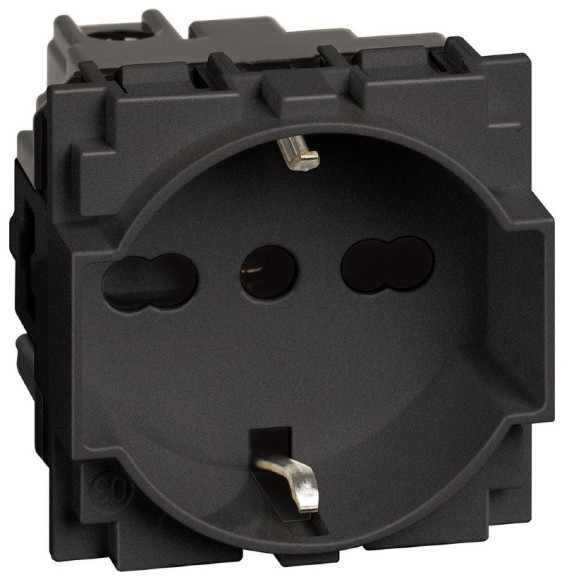 Presa elettrica Living Now Trivalente 16A colore nero Bticino KG4140A16